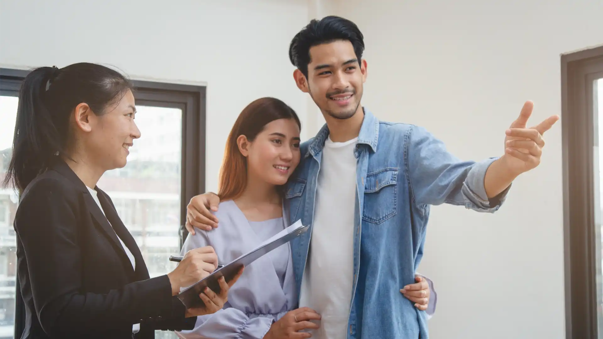 Couple being shown new home