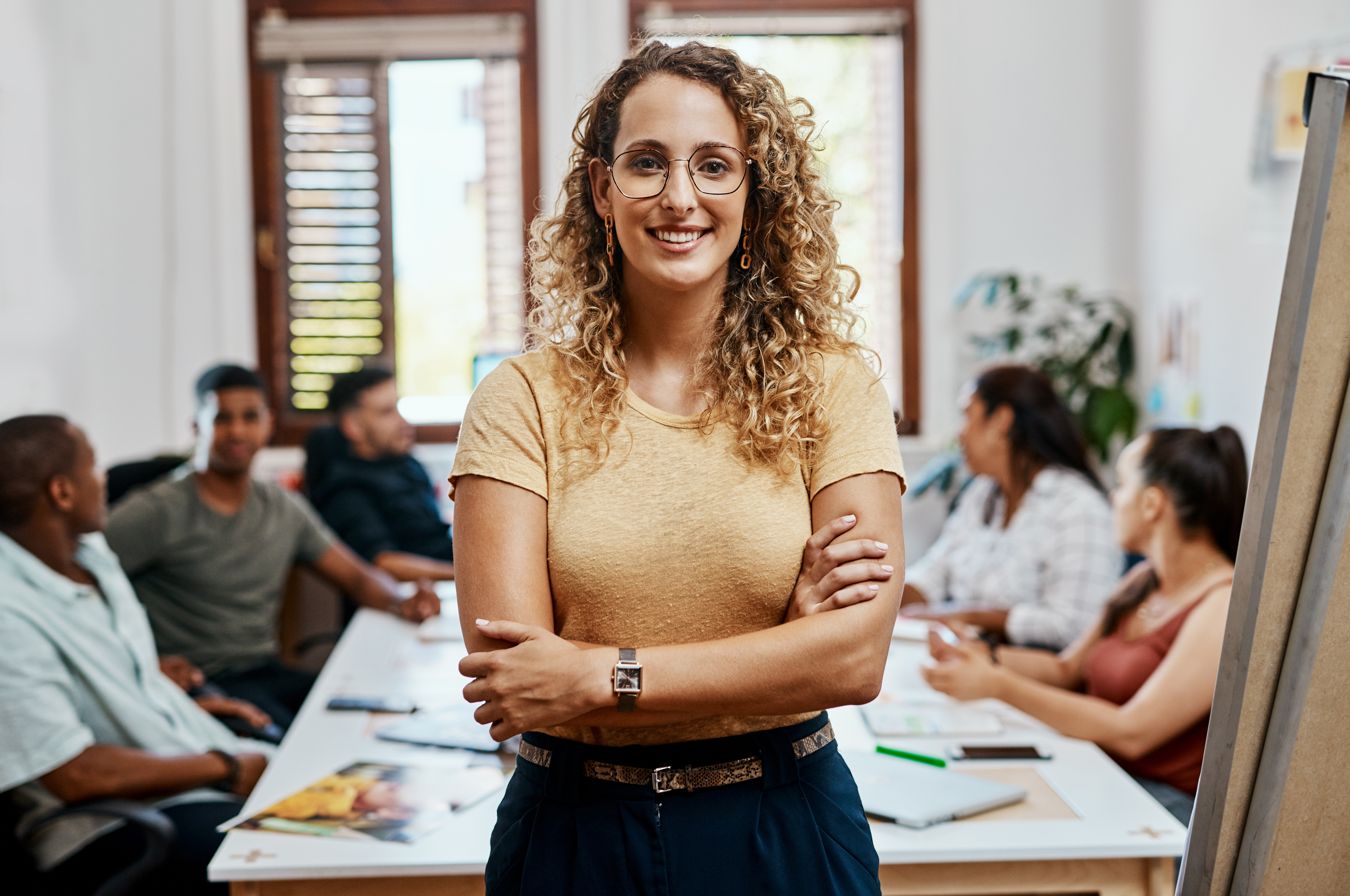 Woman With Her Brand Smiling