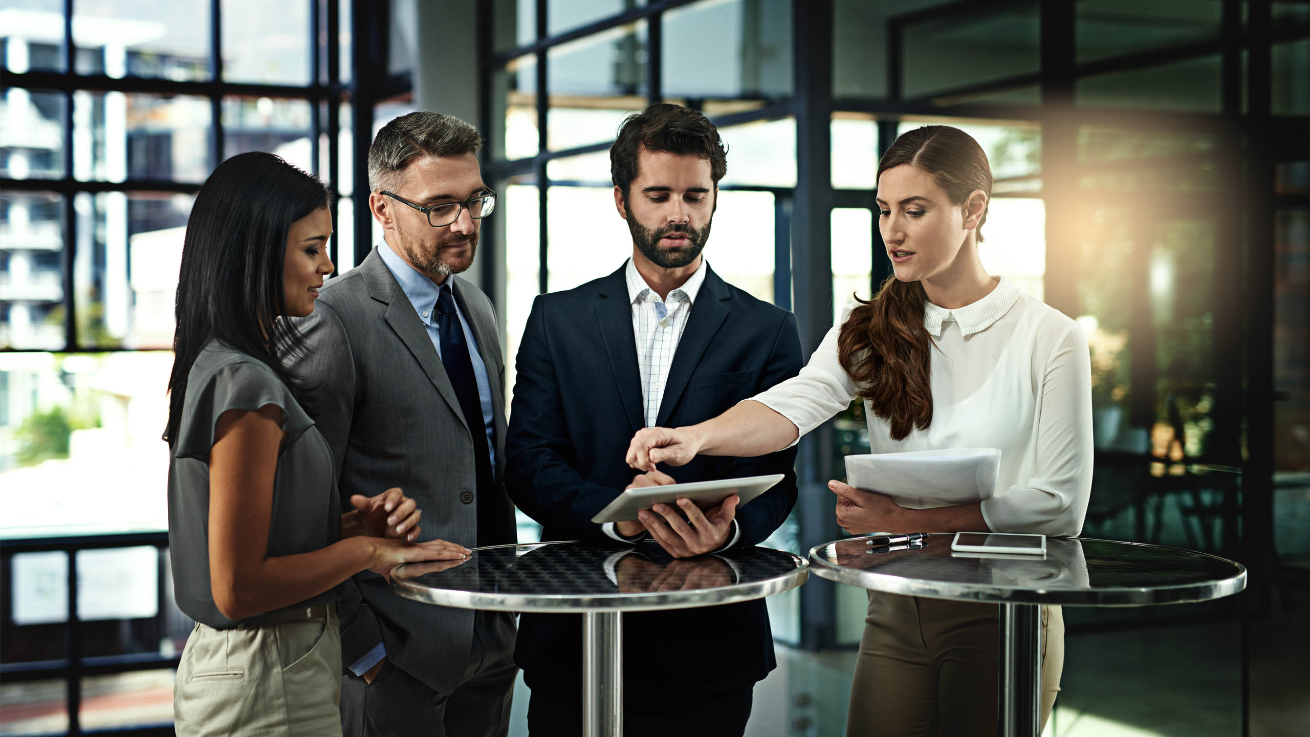 Law Firm colleagues meeting around a table