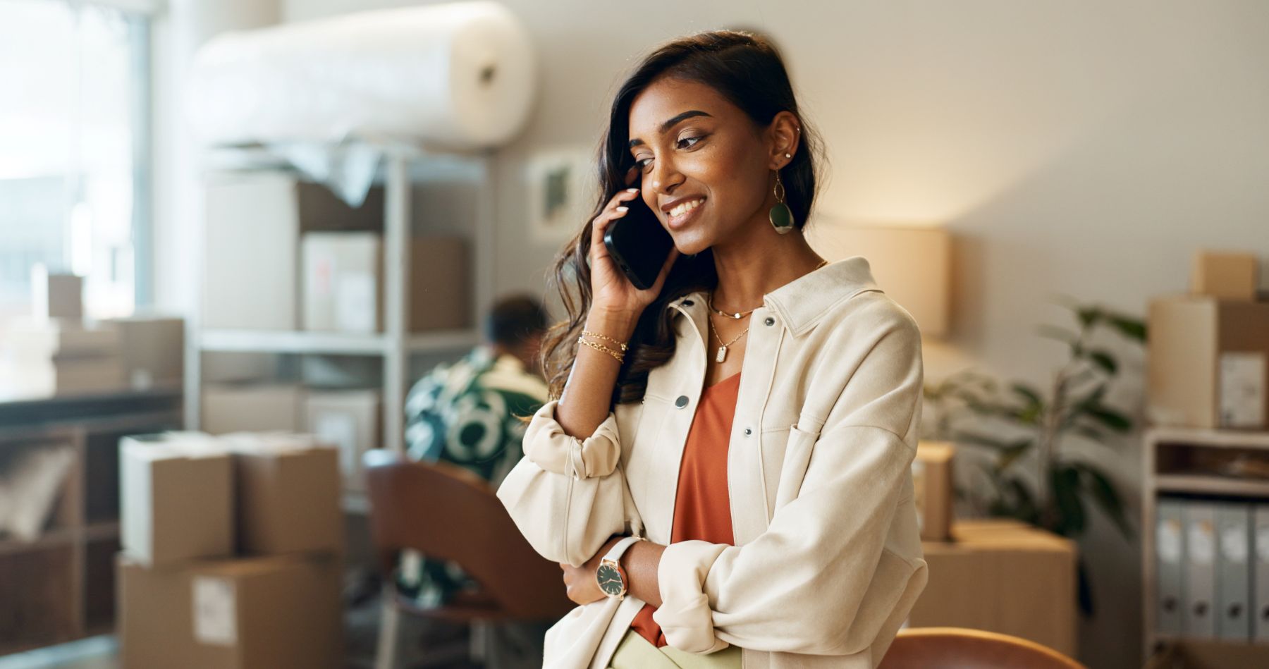 Woman on talking on the phone