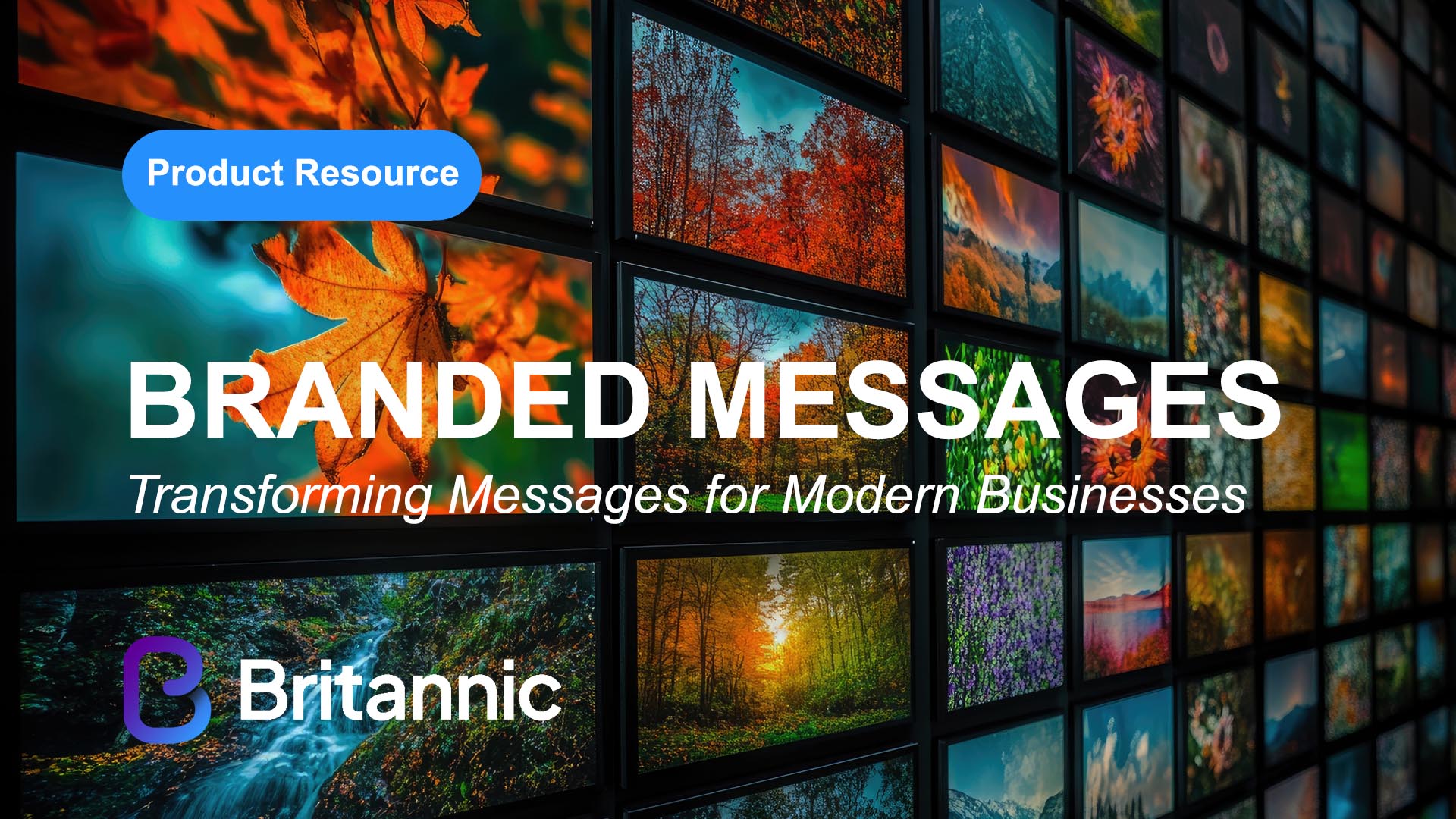 Britannic Branded Messages image in front of multiple screens