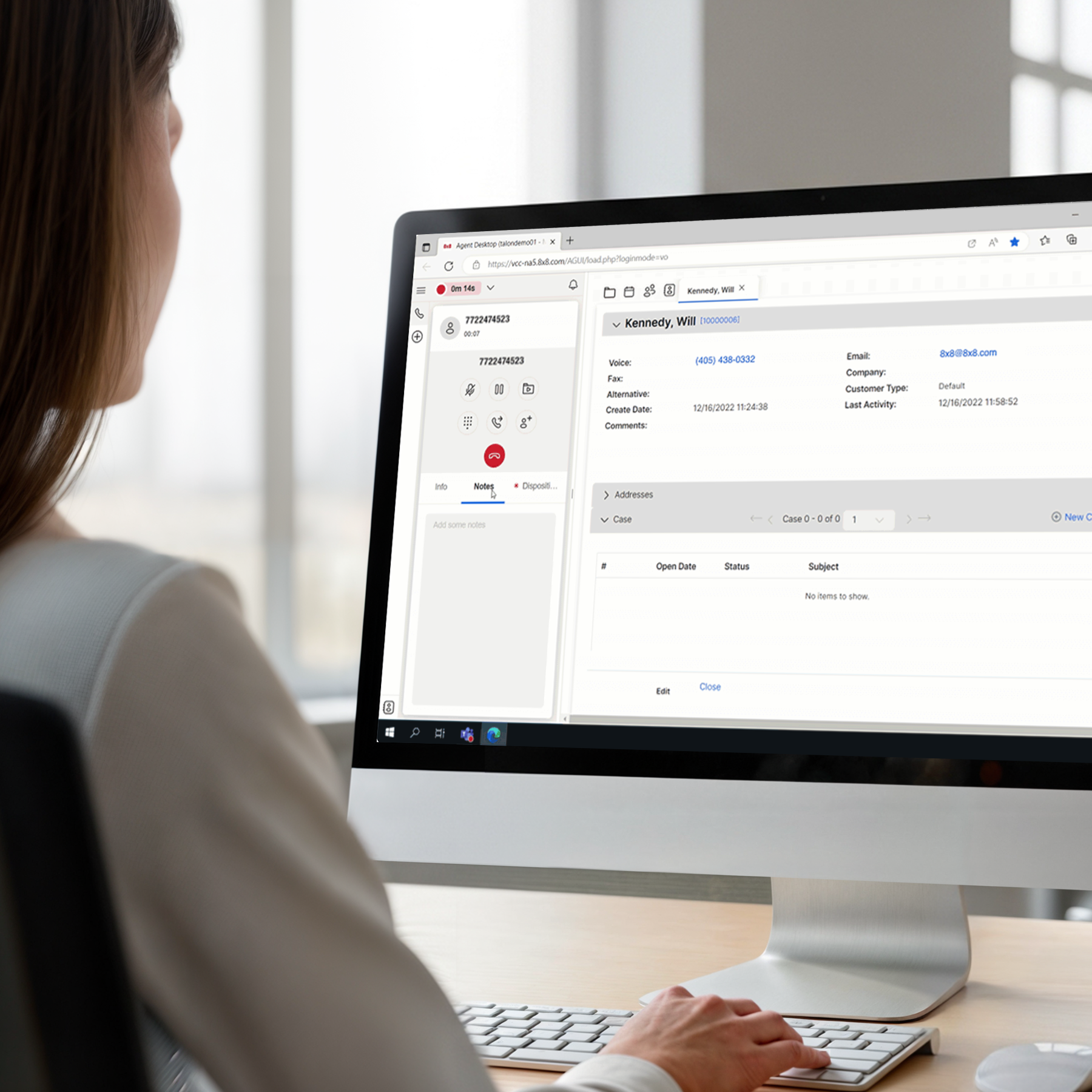 8x8 Contact Centre For Microsoft Teams On Monitor
