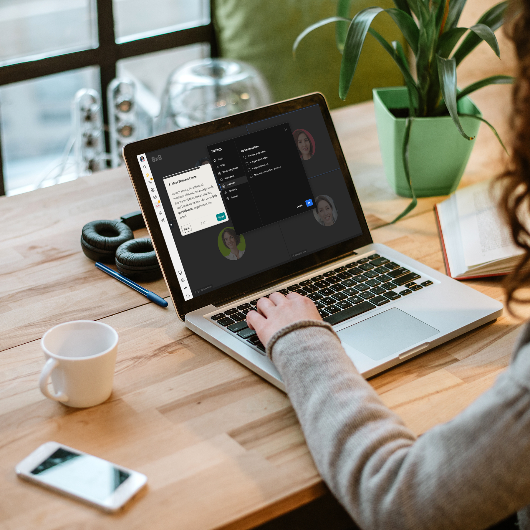 8x8 Work UCaaS On Laptop