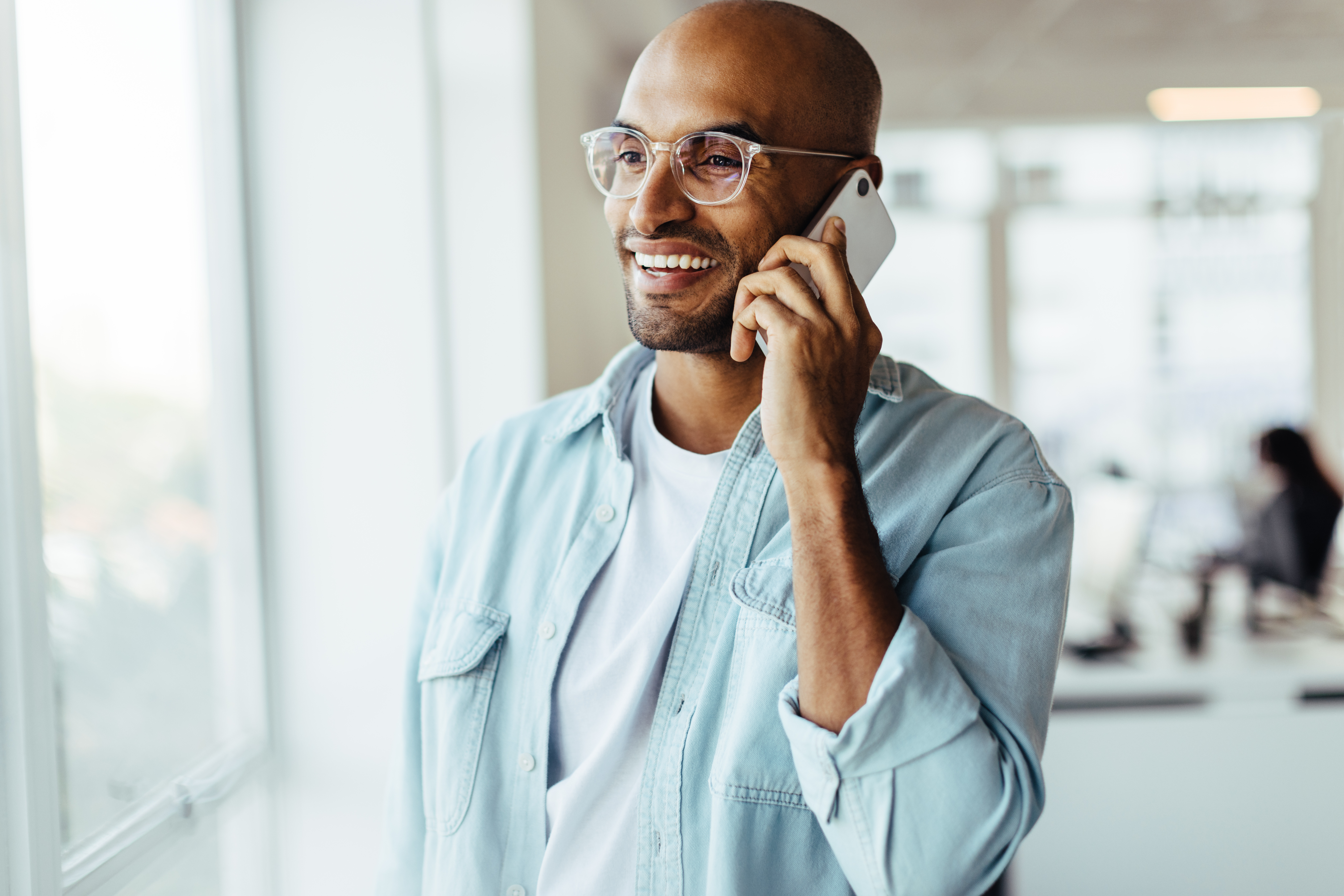 Man On The Phone To Contact Centre