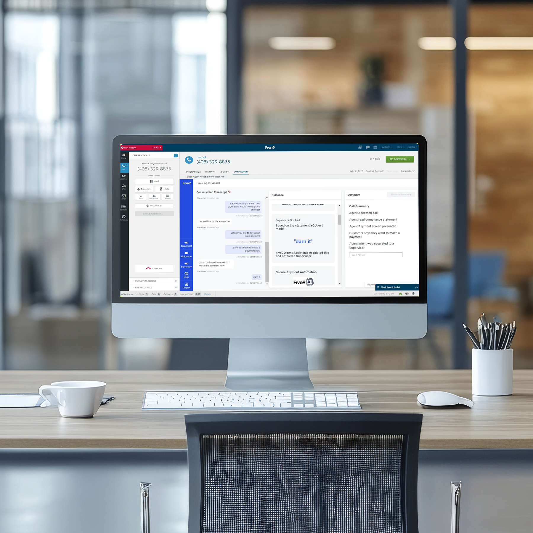 Five9 Intelligent CX Platform On Monitor