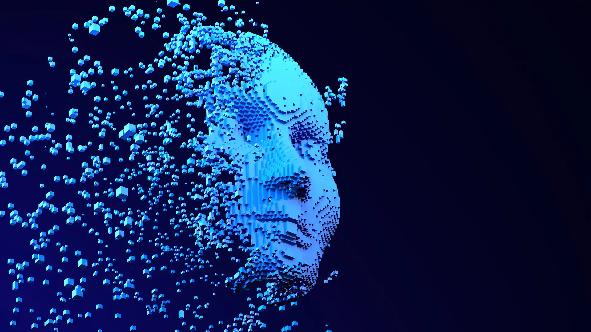 Abstract example of an AI face